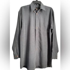 Bugatti Uomo Gray Long Sleeve Button Down Dress Shirt Size: 16 32/33